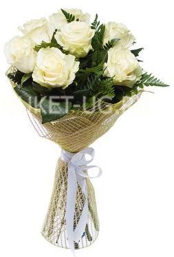 Букет 078 - из эквадорской белой розы Составлен из:  в интернет-магазине «Букет Юг»