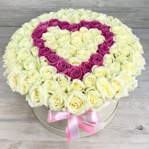 Цветы в коробке 016 из роз