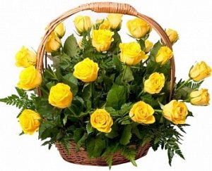 Цветы в корзине 051 из роз