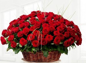 Цветы в корзине 067 / 101 роза