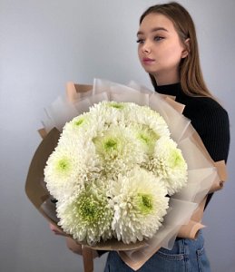 Букет 968 - из 9 одноголовых хризантем